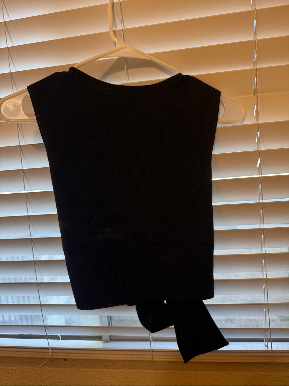 Black High Neck Crop Top with Bow Tie In The Back